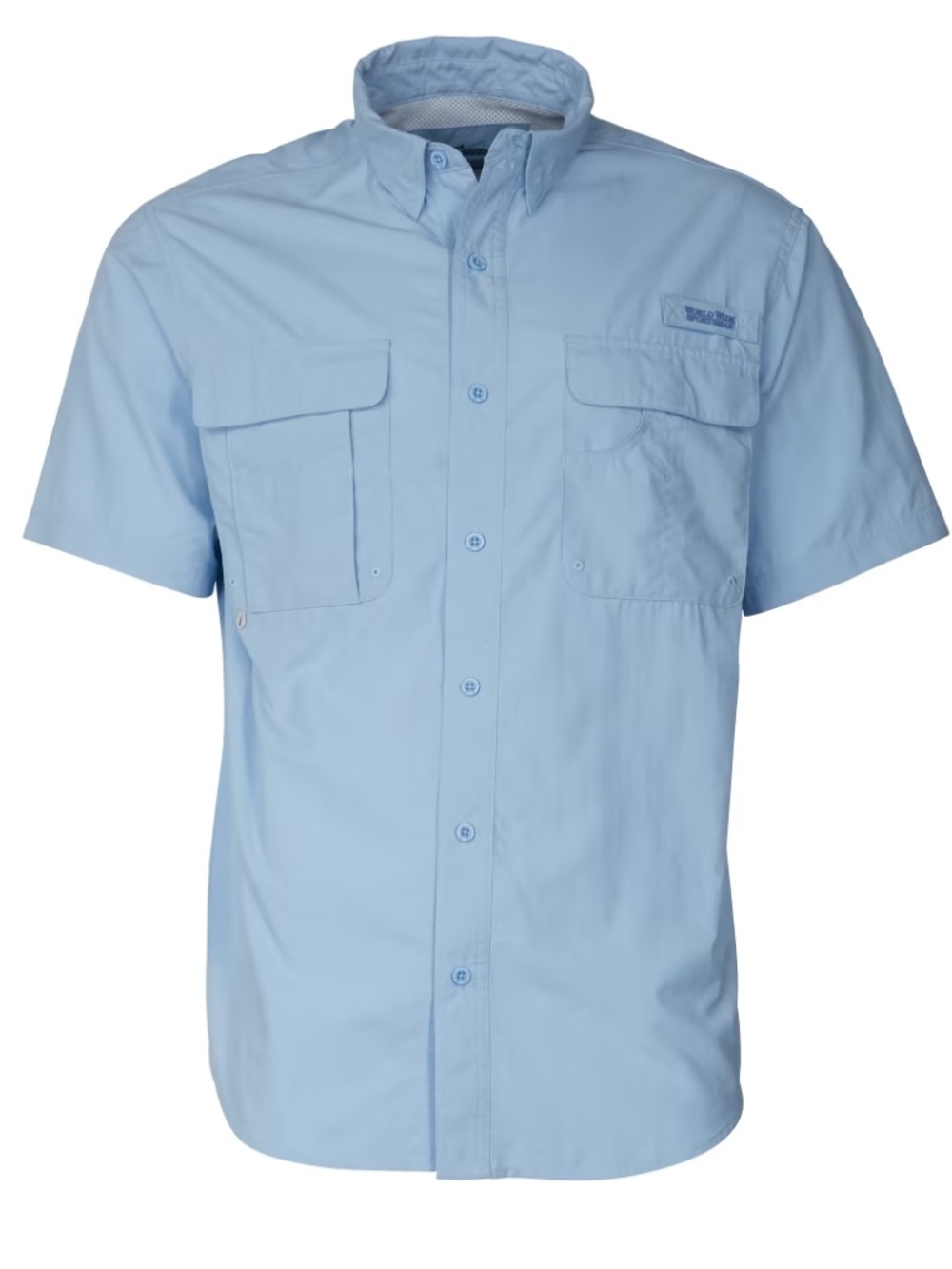 World Wide Sportsman Light Blue Short Sleeve Mesh Vented Shirt Size XL